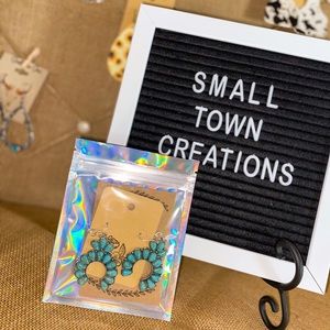 Turquoise squash blossom earring